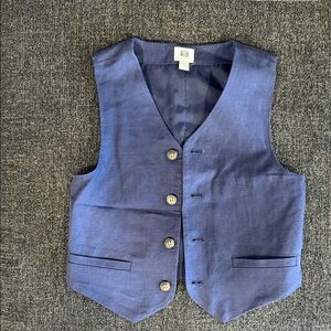 Men's Blue Button-Up Vest